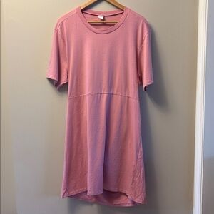 NWOT Melrose and Market Tshirt Dress Hi-Low Cut-Out Back Pink Size XL